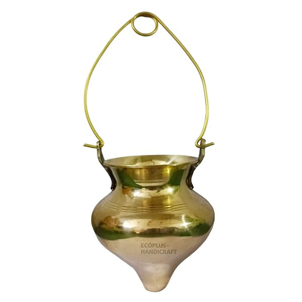 Brass Heavy Dhara patra shivling jal Abhishek lota with Hanger 700 ml for Temple,Home Office Worship