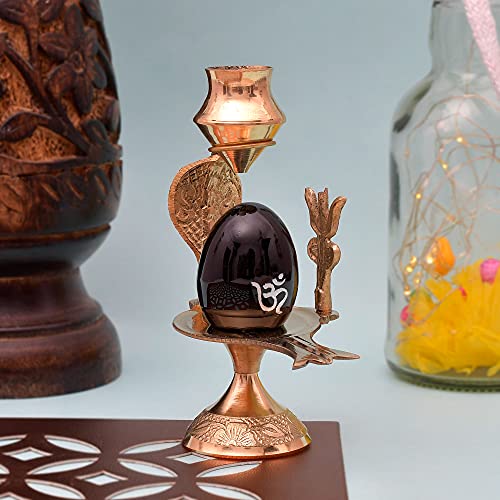SRIJANKALA Metal Shivling Idol Wih Shesh Naag, Jalahari with Trishul Shivling for Pooja Mandir