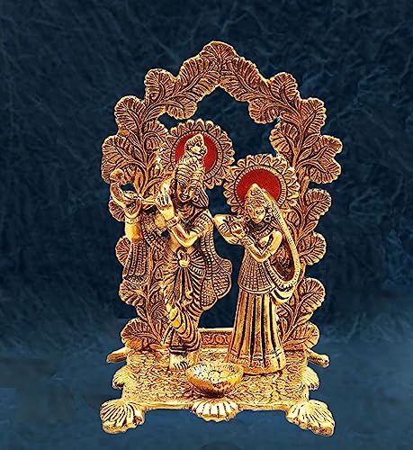 sdshopping Radha Krishna Idol Showpiece Statue with Diya for Puja and Home Decor