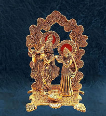 sdshopping Radha Krishna Idol Showpiece Statue with Diya for Puja and Home Decor