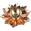 Qualmet Copper and Brass Lotus Shape Kamal Patti Akhand Diya for Home Decor, Festival, Puja Room