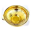 JAIN ART VILLA Decorative Engraved Scallop Golden Urli, Indian Handmade Round Traditional Urli Bowl in Gold Tone (8 Inch)
