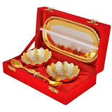 CRAFTS KING German Silver Kamal Bowl 5 Pieces Set With Gifts Box -Capsul, 500 ML