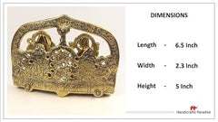 Handicrafts Paradise Metal Lakshmi Ganesh Gold Plated Seated with Arch at Back 5 Inch