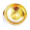 JAIN ART VILLA Decorative Engraved Scallop Golden Urli, Indian Handmade Round Traditional Urli Bowl in Gold Tone (8 Inch)