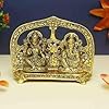 Handicrafts Paradise Metal Lakshmi Ganesh Gold Plated Seated with Arch at Back 5 Inch
