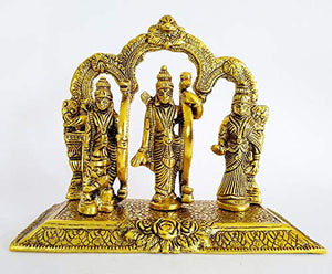 Mudit Golden Plated Antique Finish Traditional Ram Darbar Frame Plain God Idol Murti 8 * 4 * 7.5 inch