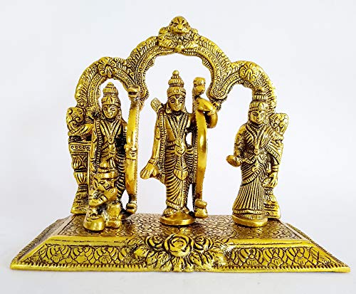 Mudit Golden Plated Antique Finish Traditional Ram Darbar Frame Plain God Idol Murti 8 * 4 * 7.5 inch