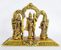 Mudit Golden Plated Antique Finish Traditional Ram Darbar Frame Plain God Idol Murti 8 * 4 * 7.5 inch