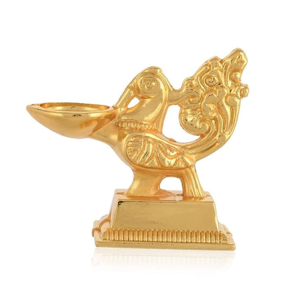 JAIPUR ACE Brass Peacock Table Diya, Peapcock Design Diya/Deepak for Home Pooja Puja Mandir Temple Decor