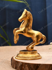 Gold-Toned Metal Running Horse Showpieces