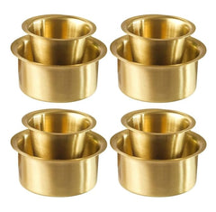 KC Brass Dabara Set | Tea, Coffee Dabara Set | South Indian Coffee Glass Tumbler Set | Serving Drinkware | Brass Dabara Tumbler Set, 120 ML Capacity (Large, 4)