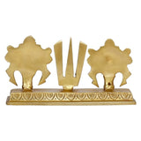 Artvarko Brass Shankh Chakra Namah Showpiece | Shri Tirupati Balaji Shankha Chakra Tilak | Padmanabha Swami | Lord Vishnu |Brass Home Decor |