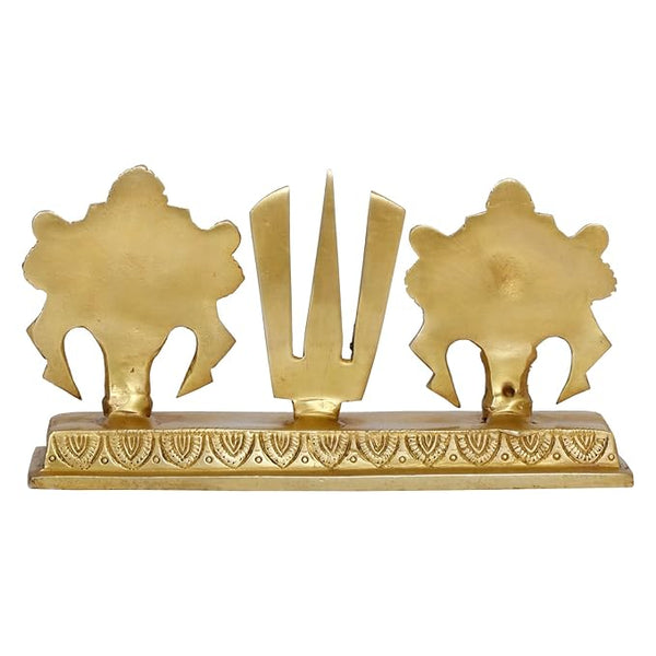 Artvarko Brass Shankh Chakra Namah Showpiece | Shri Tirupati Balaji Shankha Chakra Tilak | Padmanabha Swami | Lord Vishnu |Brass Home Decor |