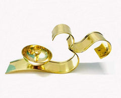 Global Décor Om Stand Diya Brass Om Arti Diya with Handle