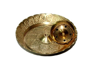 Buyer World Brass Agarbatti Stand with Center Dhoop Holder with 5 Holes (Small)