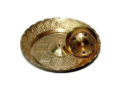Buyer World Brass Agarbatti Stand with Center Dhoop Holder with 5 Holes (Small)