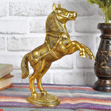 INTERNATIONAL GIFT® Golden Horse Oxidized Metal Gold Polish One pcs Set for Your Home,Office Table Decorative & Gift Article Pack of 1 Golden (23H x 18W x 4.5L Centimeters)