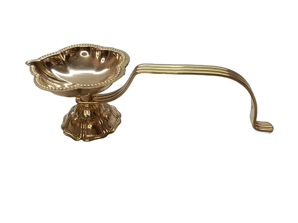 Vrinda Metal Art Brass Diya for Pooja, Oil lamp Diya for Daily Pooja/Diwali Pooja Traditional Brass Diya for Puja , Diya for Home mandir, Brass Diya for Pooja