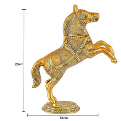 INTERNATIONAL GIFT® Golden Horse Oxidized Metal Gold Polish One pcs Set for Your Home,Office Table Decorative & Gift Article Pack of 1 Golden (23H x 18W x 4.5L Centimeters)