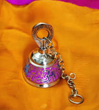 Brass Wall Hanging Bells for Home Mandir Temple Living Room Decoration Pooja Decorative Items Door Ding Dong Puja Bell (Temple Bell (Coloured - 3"))