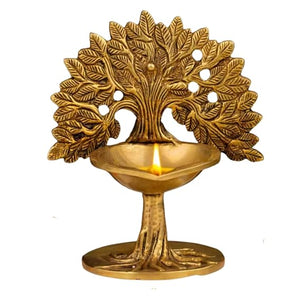The Advitya Brass Diya for Puja|Pooja Deepak|Pooja Oil Lamp |Gifts | Diwali Decoration Items for Home Décor (Kalpvriksha Diya)