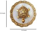 Collectible India Tortoise for Good Luck on Glass Plate Showpiece - Turtle Tortoise for Feng Shui and Vastu - Best Gift for Career and Luck Decorative Showpiece - 4 cm  (Aluminium, Gold)