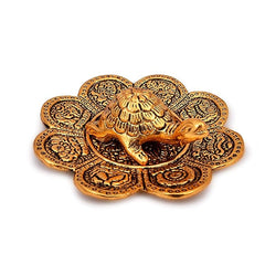 ARCHIES Diwali Gifts Fengshui Metal Turtle Tortoise Kachua on Metal Plate Vastu Statue Figurine Idol -HAT28A13