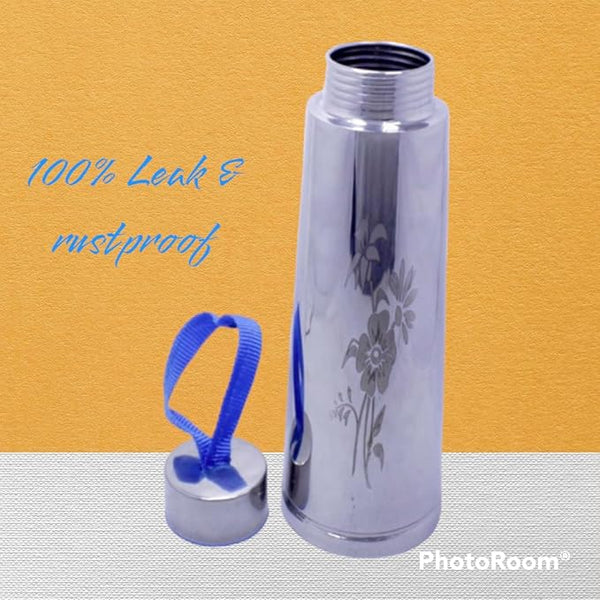 MAXOTEN Stainless steel laser print Drinking Water Bottle 750 ml 100% leak & Rust Proof Heavy wieght 280 g (1)