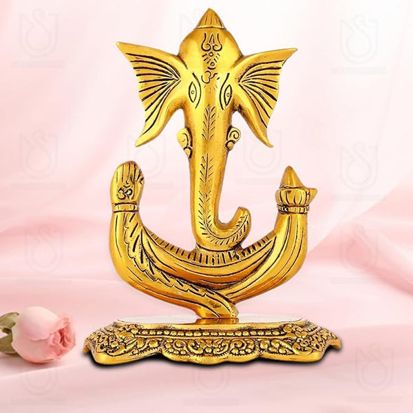 UrbanShilp Metal Ganesha ji Statue,Ganpati Sculpture Lord Ganesh Idol Lucky Feng Shui Table Decor Your Home, Office,Religious Gift Article Decorative,Showpiece Figurines