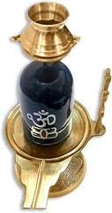 Effigy onlinehub Brass Lord Shiva Linga Lingam Shivling Statue Shesnag Trishul with Brass Matki for Hindu Festive Pooja Puja Sculpture Items Shivling Showpiece