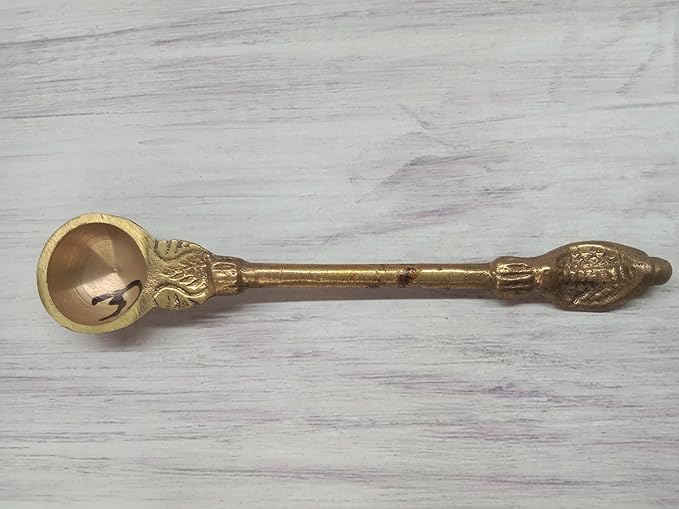 Vrinda Metal Art Copper Achmani Spoon | Achmani Naag Spoon for Puja