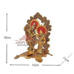JAIPUR ACE God Idols in Brass Like Metal for Home D?cor and Decorative Gift Gold (Radha Krishna)