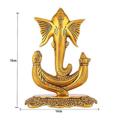 UrbanShilp Metal Ganesha ji Statue,Ganpati Sculpture Lord Ganesh Idol Lucky Feng Shui Table Decor Your Home, Office,Religious Gift Article Decorative,Showpiece Figurines