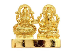 BANSIGOODS (2.5 Inch) Laxmi Ganesh Ji - Metal Gold Plated Especially for Diwali Puja and Gift Purpose