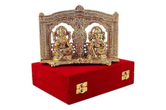 DWB HOMEZ & CRAFT Laxmi Ganesh Idol for Home Puja | Laxmi Ganesh Murti | Metal Silver Lakshmi Ganesha Murti for Diwali Gift (Golden)