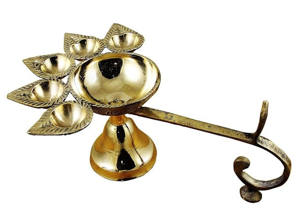 5 Face Brass Diya Lamp
