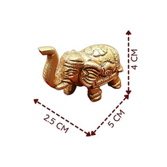 anciently Brass Elephant Pair Showpiece for Home Decor | Elephant Idols for Pooja Room, Brass, Height 4CM, Gold Colour, 2 Piece(1 Set)
