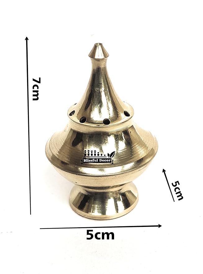 blissful decor Presents Brass Pyramid Shape 6 Agarbatti Incense Sticks Holder - for Mandir, Home, & Office Decoration (1)