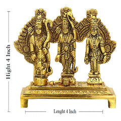 Craftam Metal Shri Ram Darbar with Hanuman Ji for Home Temple and Gifts(Golden, 4 Inch)