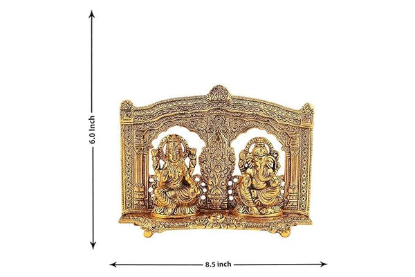 DWB HOMEZ & CRAFT Laxmi Ganesh Idol for Home Puja | Laxmi Ganesh Murti | Metal Silver Lakshmi Ganesha Murti for Diwali Gift (Golden)