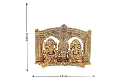 DWB HOMEZ & CRAFT Laxmi Ganesh Idol for Home Puja | Laxmi Ganesh Murti | Metal Silver Lakshmi Ganesha Murti for Diwali Gift (Golden)