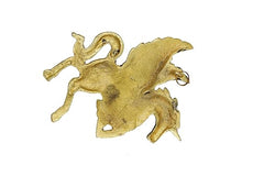 The Victory Gold Plated Metal Handicraft Antique Look Flying Horse Wall Hanging Decorative Unicorn Wall Hanging Showpiece Unique Home Decor Item