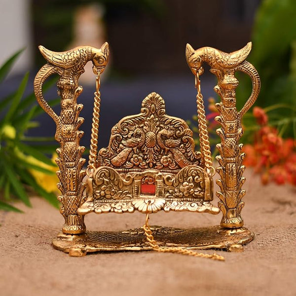 Collectible India Metal Laddu Gopal Jhula Singhasan Pooja Chowk Pooja Purpose & Diwali Decoration Gifts