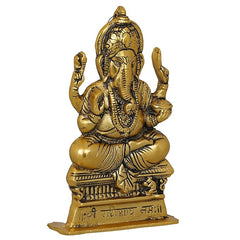 Webelkart Premium Metal Ganesha Idol for Home and Office Decor | Ganesha Idol for Car Dashboard (8.5 Inches)