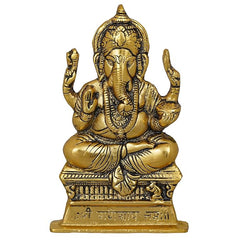 Webelkart Premium Metal Ganesha Idol for Home and Office Decor | Ganesha Idol for Car Dashboard (8.5 Inches)