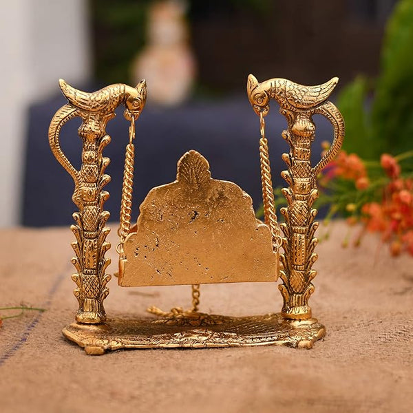Collectible India Metal Laddu Gopal Jhula Singhasan Pooja Chowk Pooja Purpose & Diwali Decoration Gifts