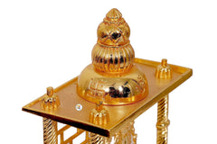 KDT Gold Plated Aluminium Lakshmi Ganesh Idol Murti Temple for Pooja | Maa Laxmi Ganesh Handmade Statue Laxmi MATA, Ganesh Ji Murti for Diwali Pooja Lord Ganesha Laxmi