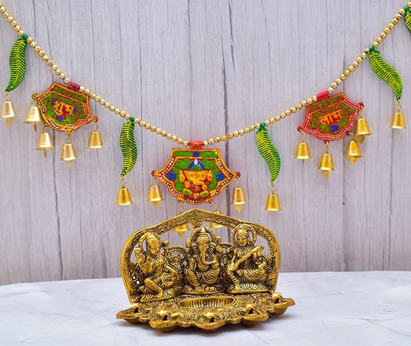 Click to open expanded view      Nirmal Handicraft Laxmi Ganesh Saraswati Idol and Toran Free - Lakshmi Ganesh Murti Diwali Home Decoration Items Lakshmi Ganesh for Diwali puja Laxmi Ganesha Murti and Bandarwal (Toran) Free