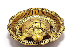 Sawcart Metal Turtle/Tortoise Statue Figurine Kachua Sculpture with Plate for Feng Shui, Good Luck, Health, Wealth, Longevity, Decorative Ocean Coastal, Home & Office Decor